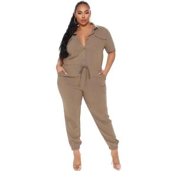 Olive Jumpsuit - Picture 1 of 9
